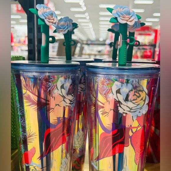 Starbucks Rose Silicone Topper Cup Iridescent Tumbler Venti New 2023 Holiday New - Picture 15 of 16